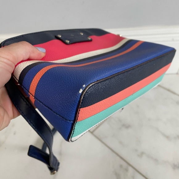 Kate SpadeNew York small multicolor striped shoulder bag purse leather designer - Picture 3 of 7